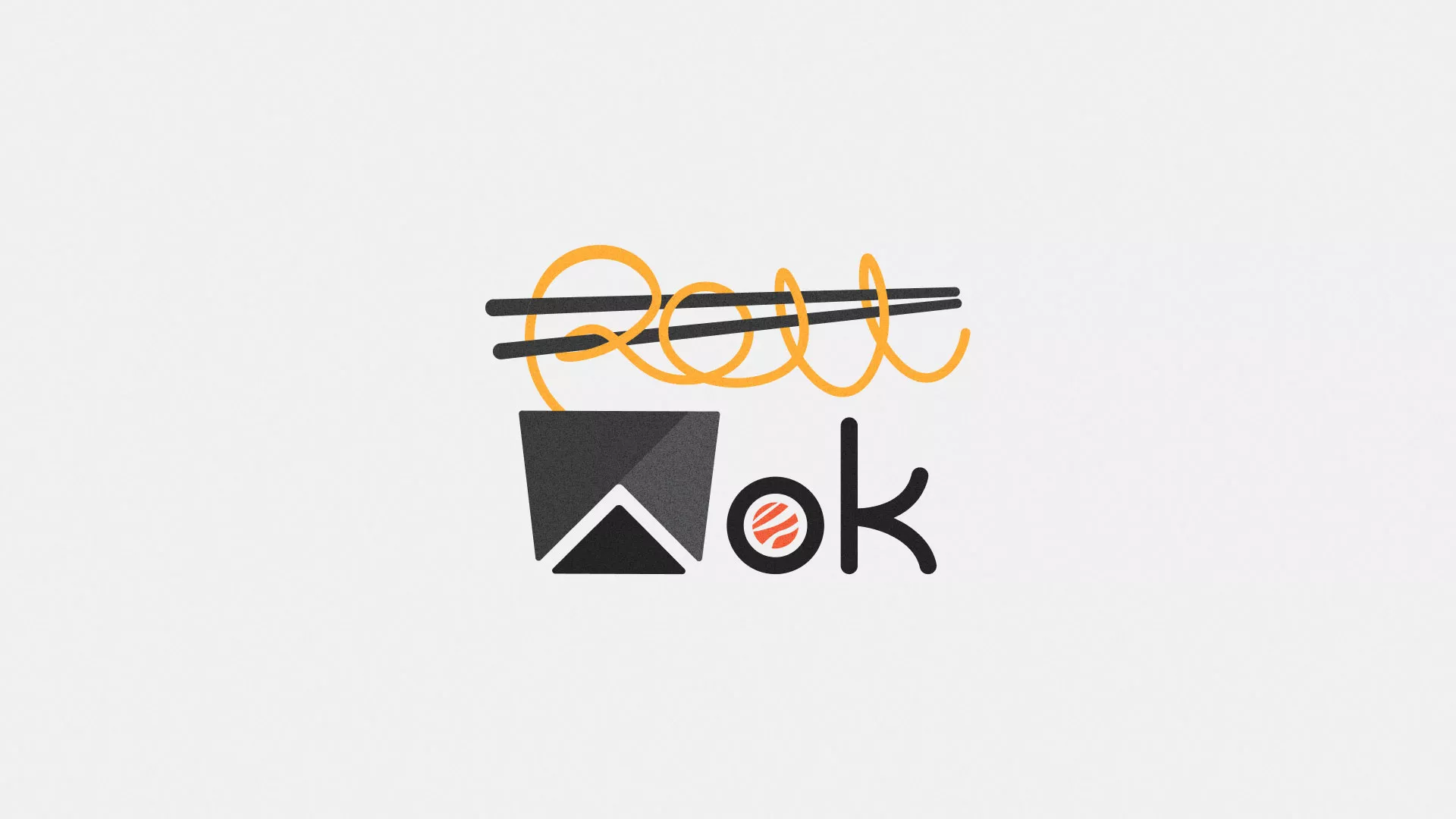 Разработка логотипа суши-бара «Roll Wok Club» в Канаше
