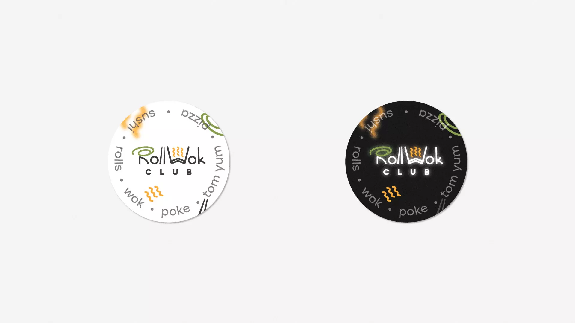Разработка наклеек для суши-бара «Roll Wok Club» в Канаше